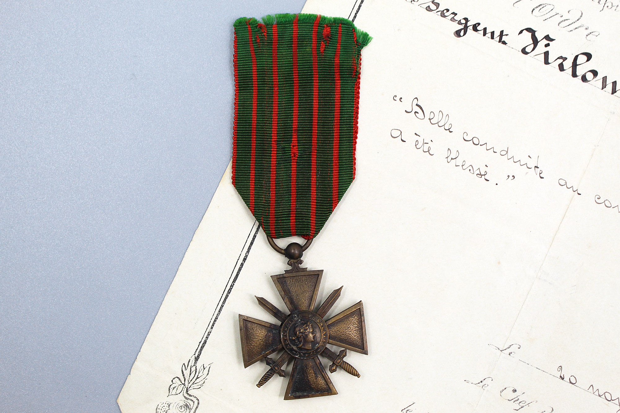 Ww1 French Croix De Guerre 1914 17 With Award Doc Wm178 Time Traveler Militaria