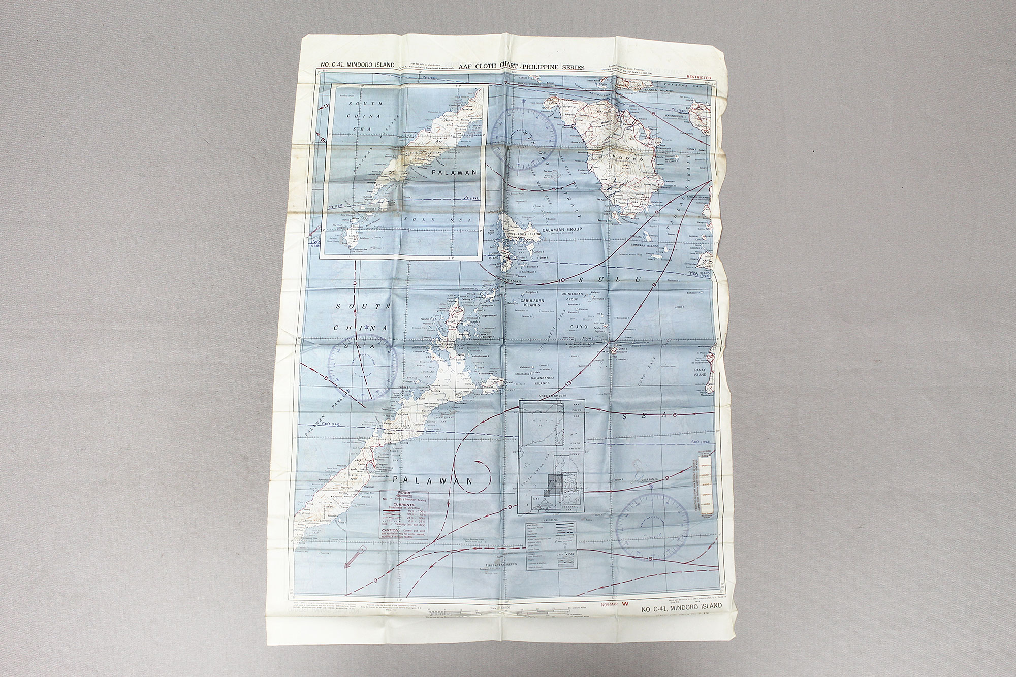 ORIGINAL WWII USAAF 14TH AF PILOT SILK MAP BUIR NOR TSITSIHAR