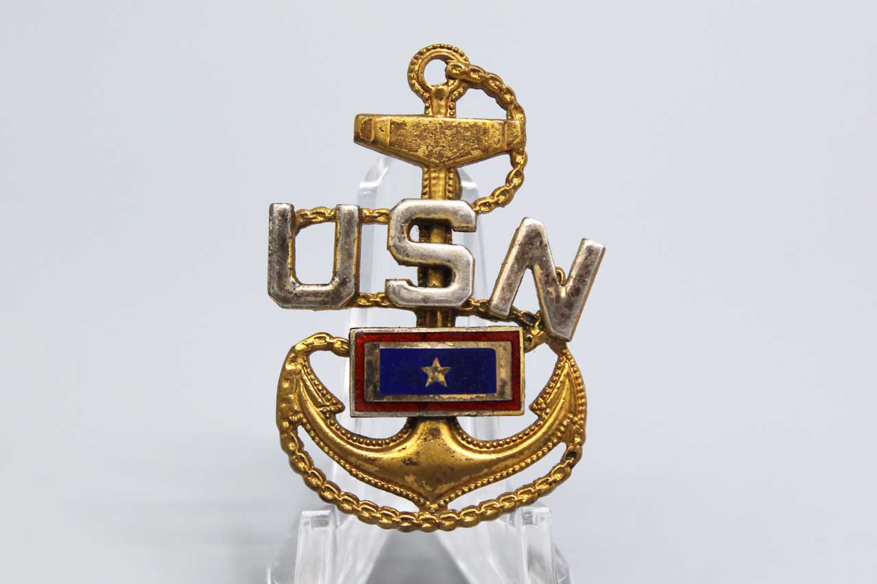 US Navy CPO Cap Badge w/Bar and Gold Star . FLU4840 - Time Traveler ...