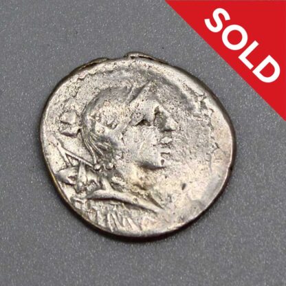 SOLD 131 BC Roman Silver Denarius Coin . COIN584