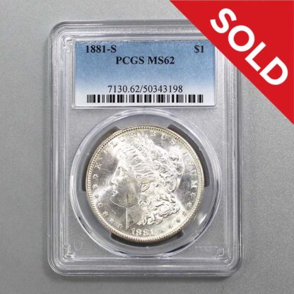 SOLDek 1881-S Morgan Silver Dollar Coin PCGS MS62 . COIN593