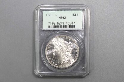 1881-S Morgan Silver Dollar Coin PCGS MS62 . COIN594