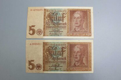 1942 German 5 Reichsbanknote <font color=“#AC18DF”>Price Each</font> . COIN600