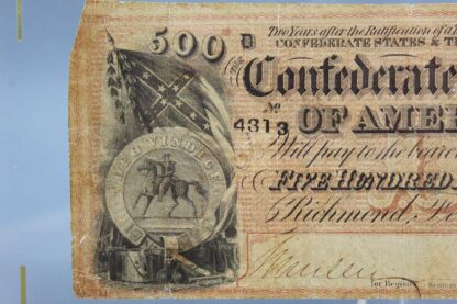 American Civil War CSA 1864 $500 Dollars Bank Note . CWM257 - Image 2