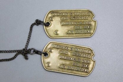 US Army NoK Dog Tags T43 with Chain WW2 - Hostetter PA . FLU4890 - Image 3