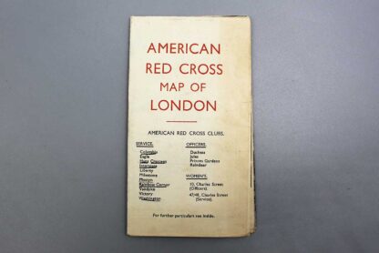 WW2 American Red Cross Map of London . FLU4891