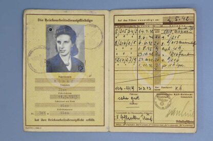 SOLD WW2 German RAD ID Pass for Female . EFL4767 - Image 3