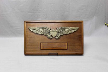 Large Wood and Brass Navy Flight Officer Plaque . FLU4902