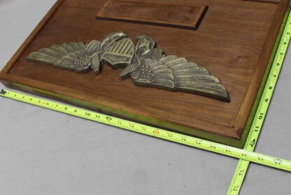 Large Wood and Brass Navy Flight Officer Plaque . FLU4902 - Image 4