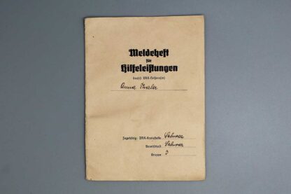 WW2 German DRK Registration Booklet . GD1030